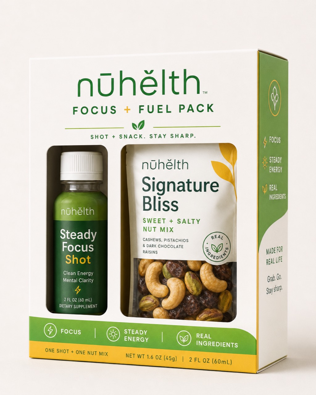 Concept visualization of the nūhĕlth™ Focus + Fuel Pack